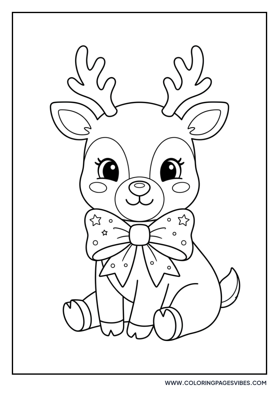 Baby Reindeer with a Bow