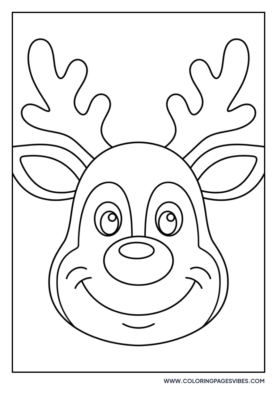Happy Reindeer Head