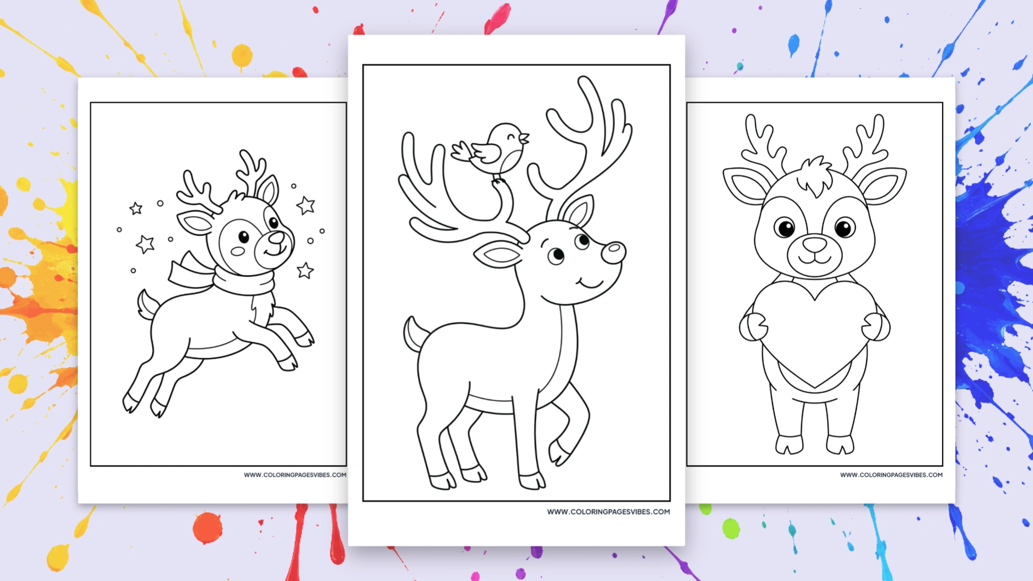 65 Free Printable Reindeer Coloring Pages (PDF)