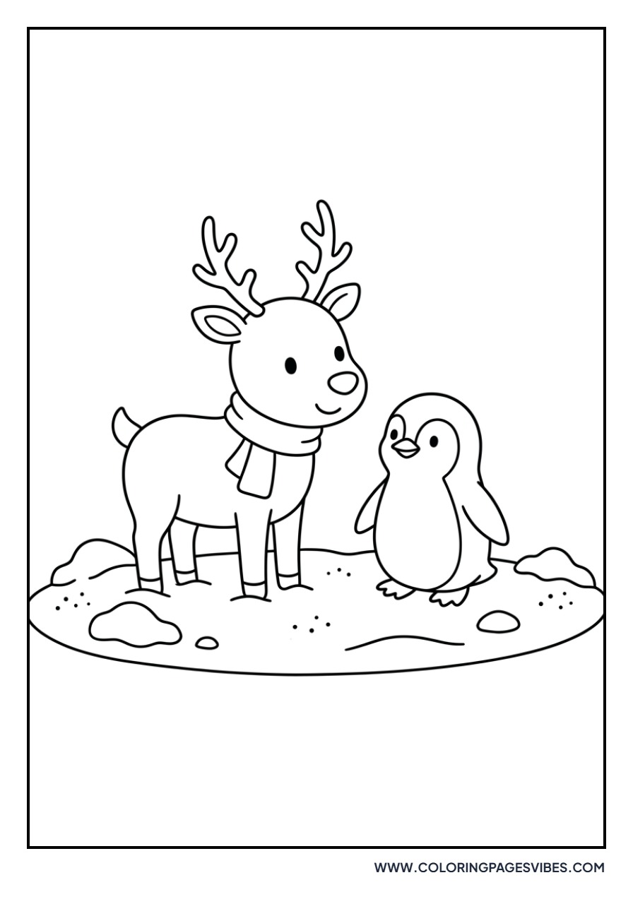 Reindeer and Baby Penguin