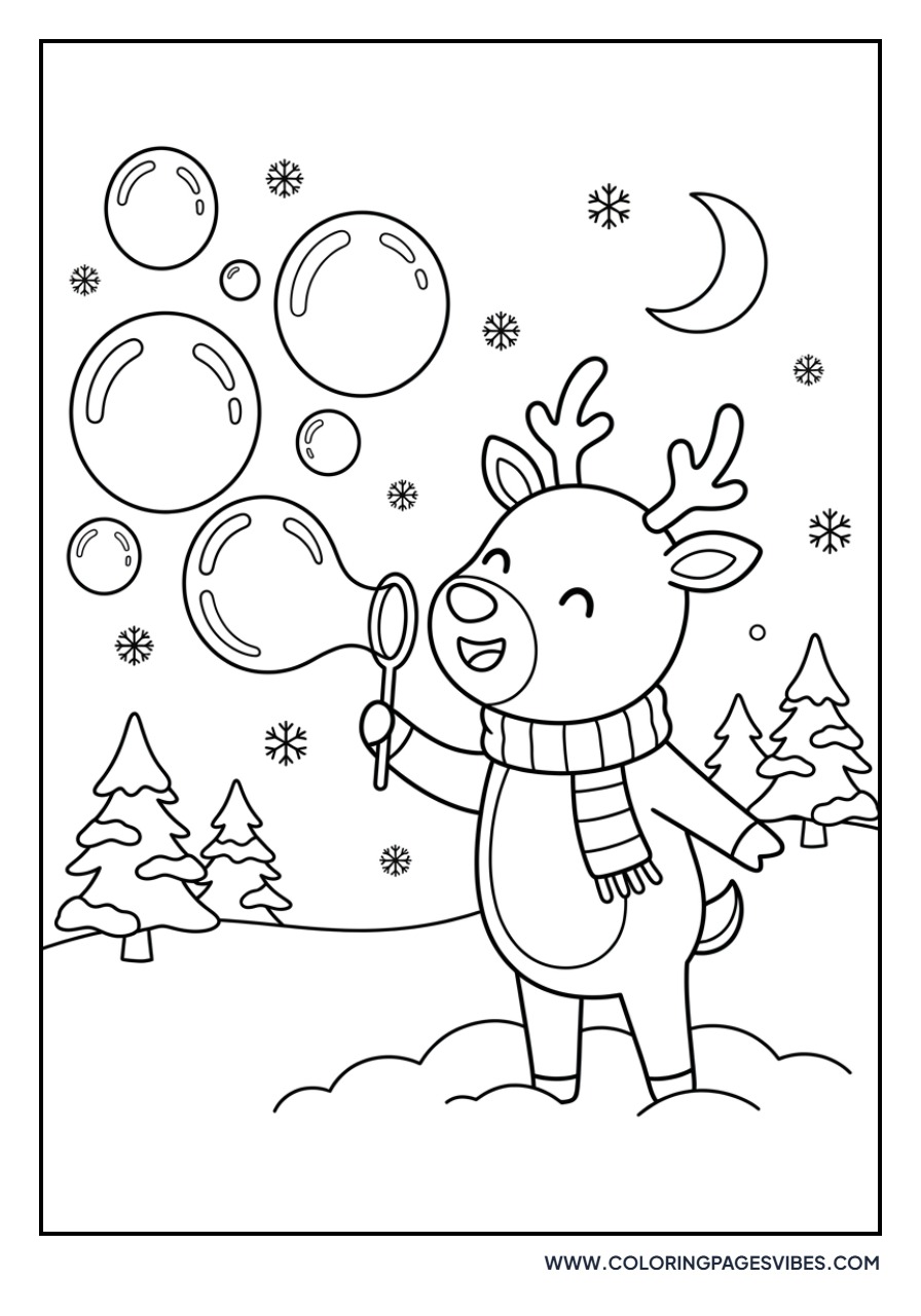 Reindeer Blowing Bubbles