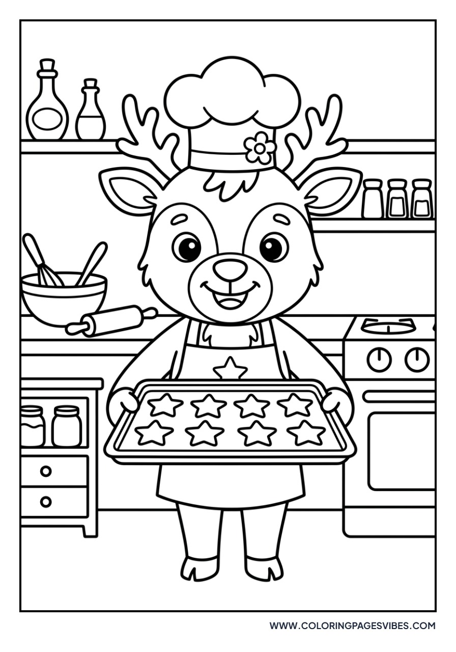 Reindeer Chef with Cookie