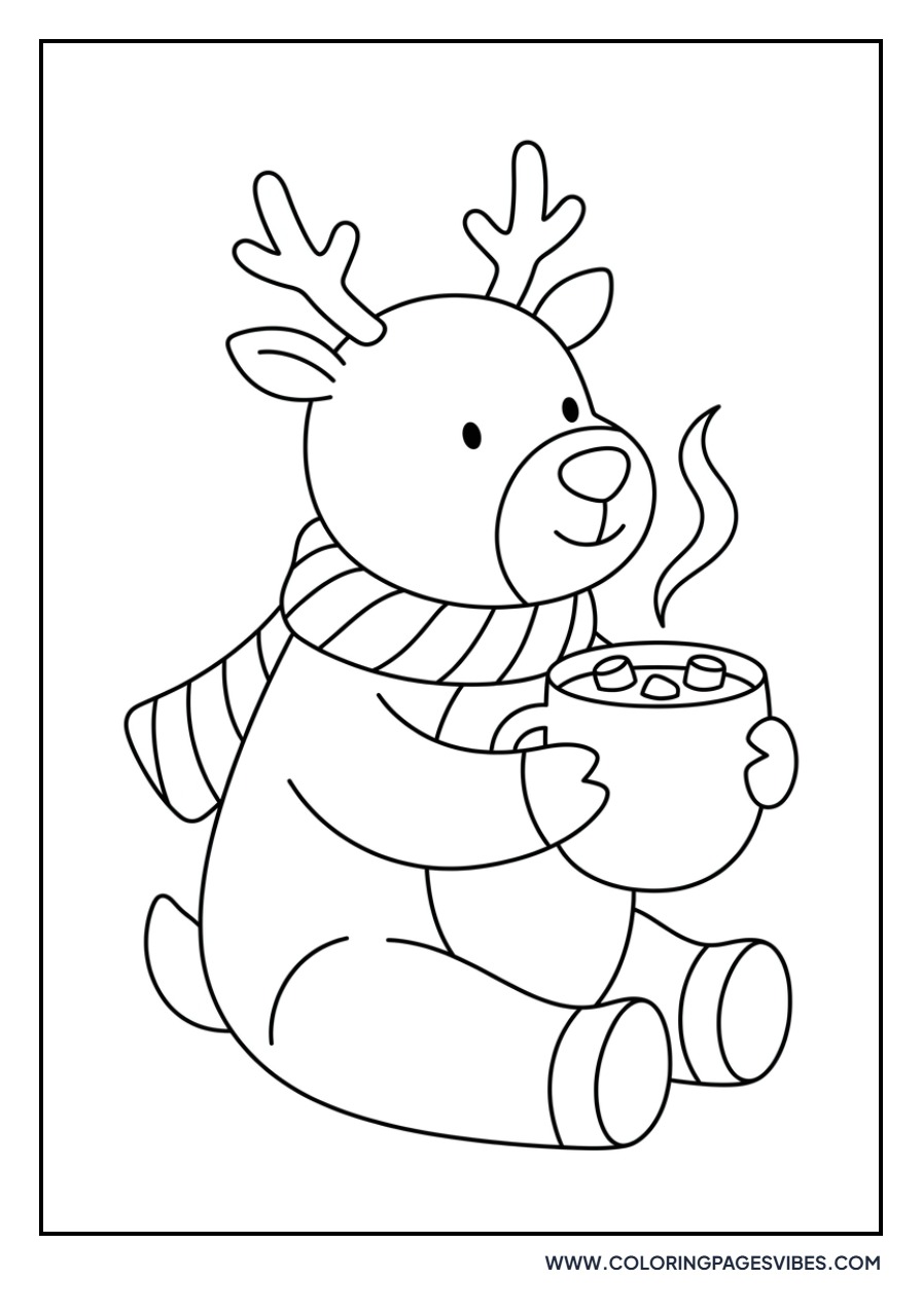 Reindeer Drinking Hot Cocoa