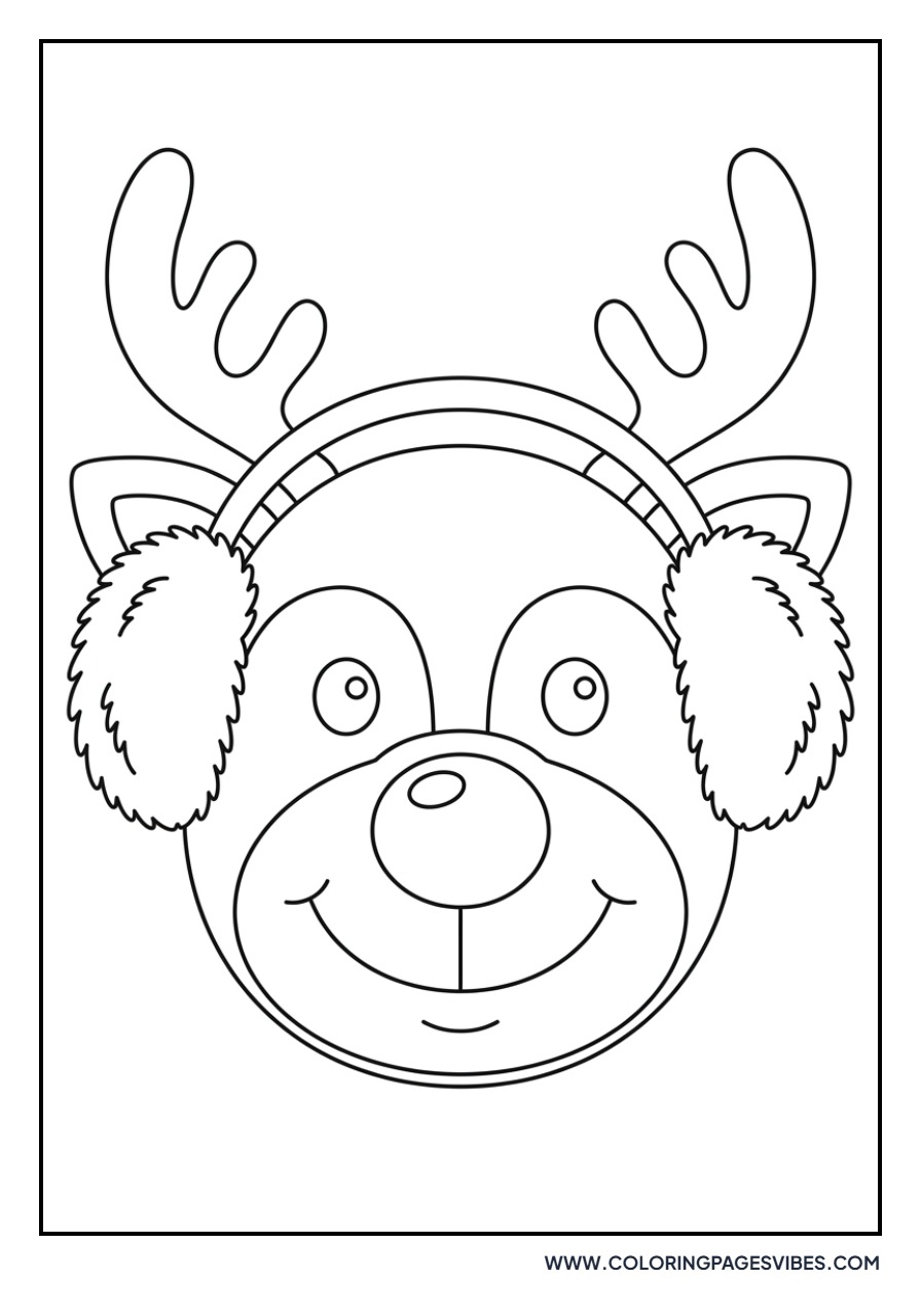 Reindeer Face with Earmuffs