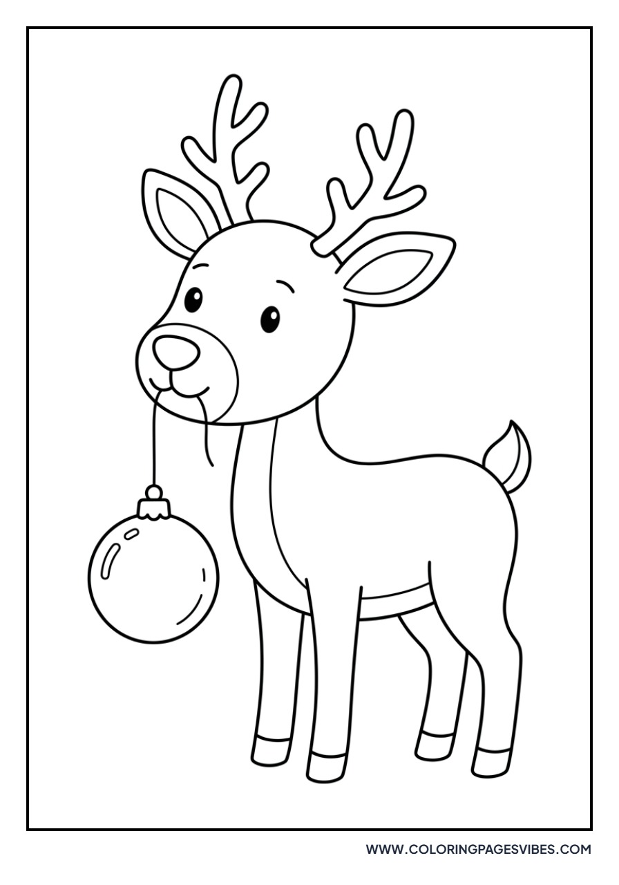 Reindeer Holding a Ornament