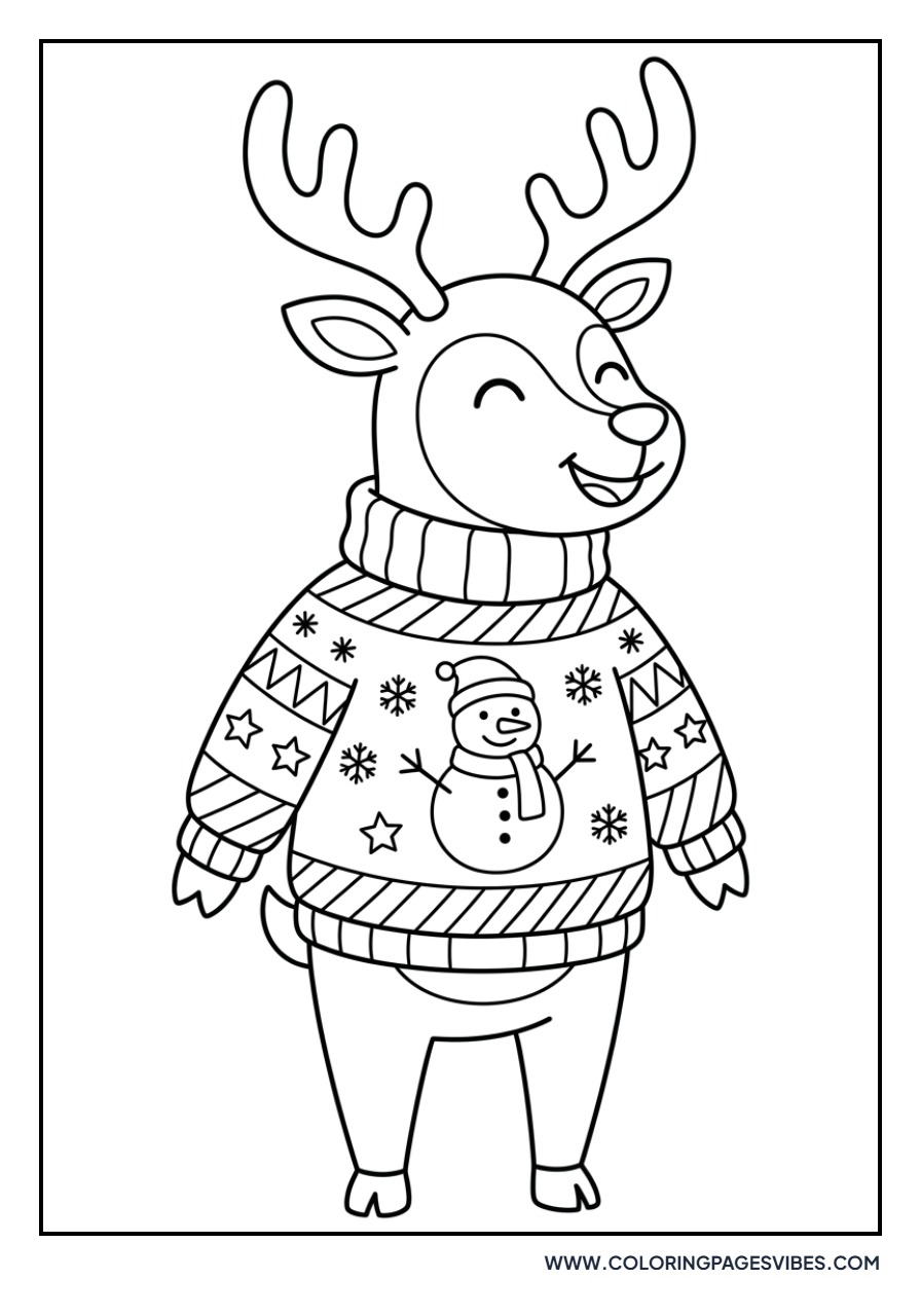Reindeer in a Striped Sweater