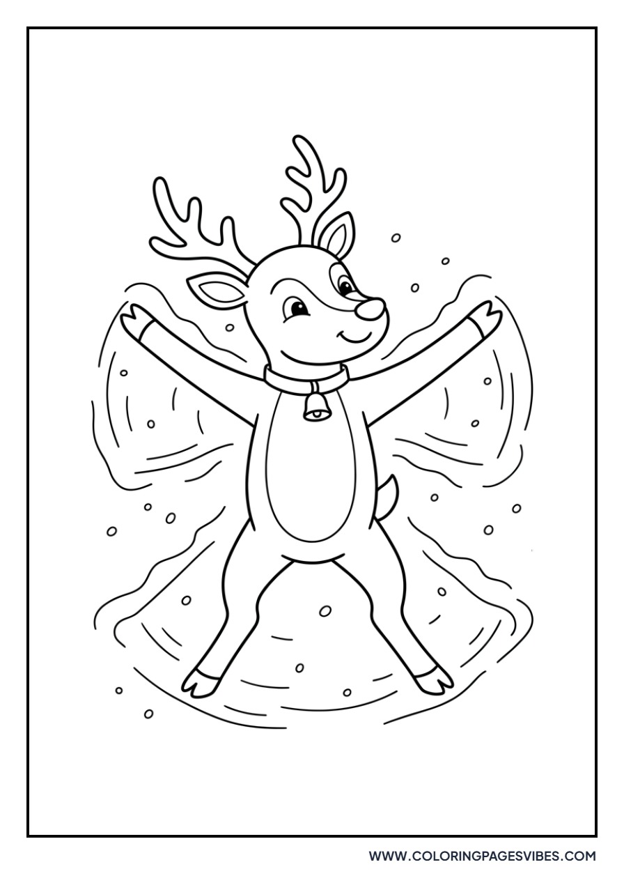 Reindeer Making a Snow Angel