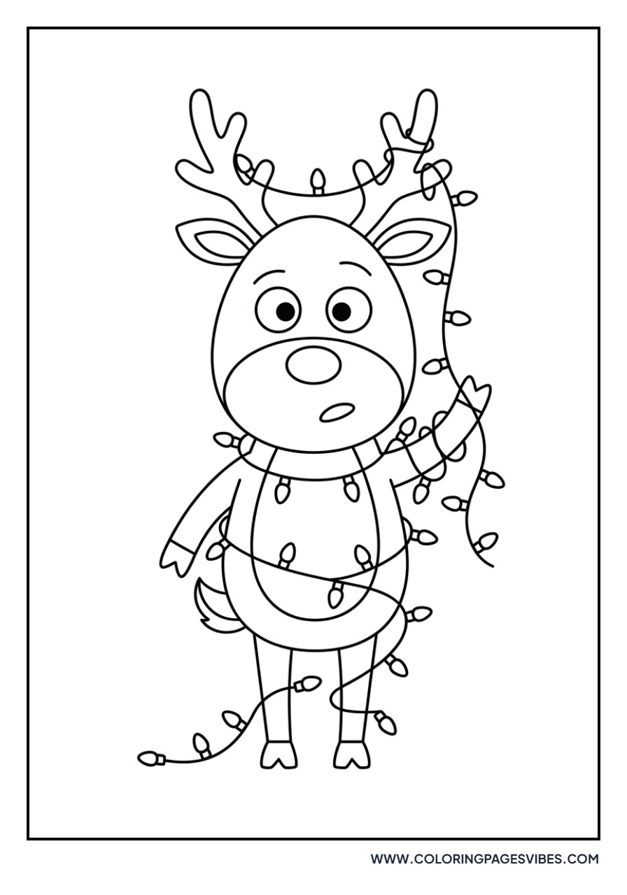 Reindeer Tangle in Lights