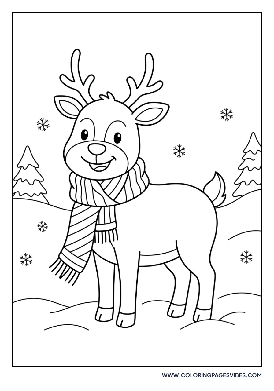 Reindeer Wearing a Scarf