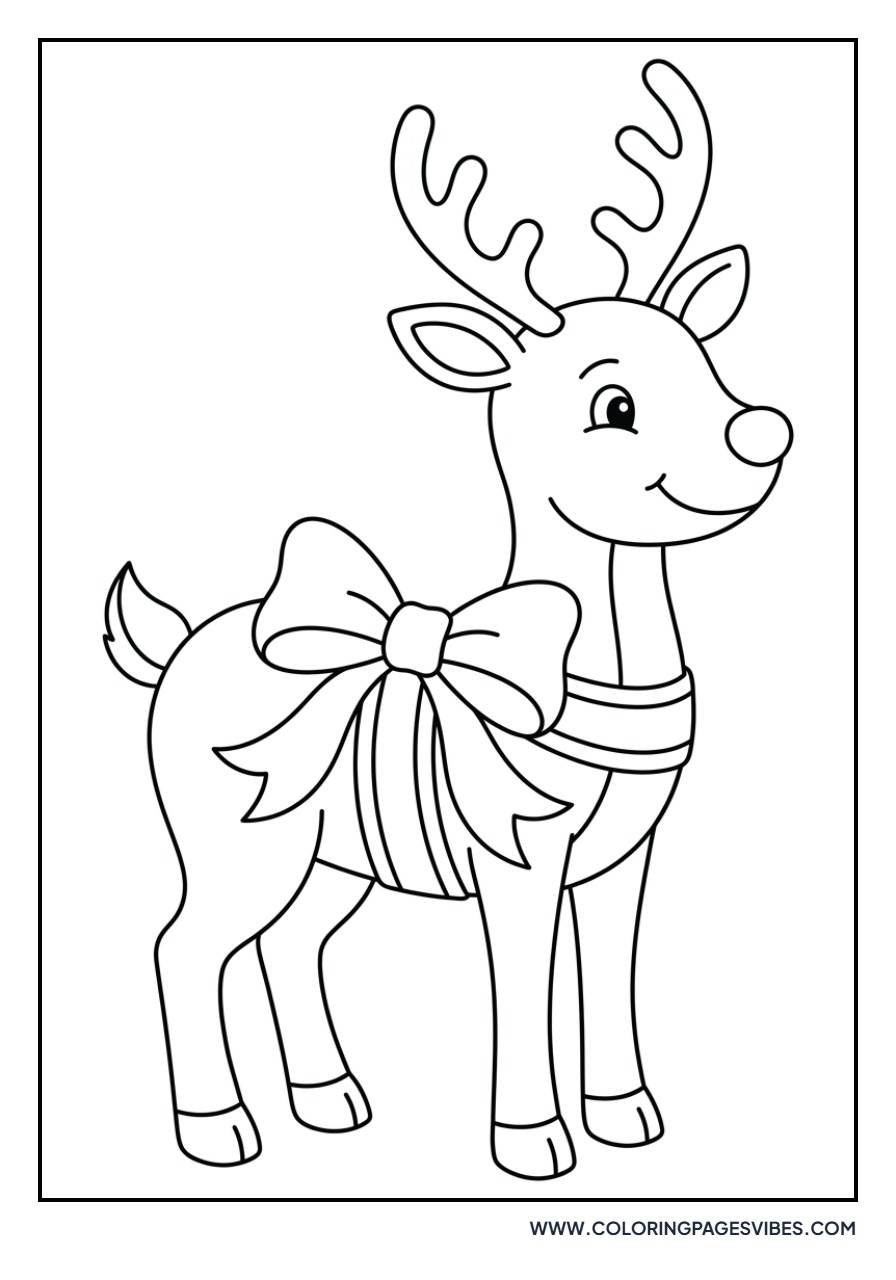 Reindeer with a Large Ribbon