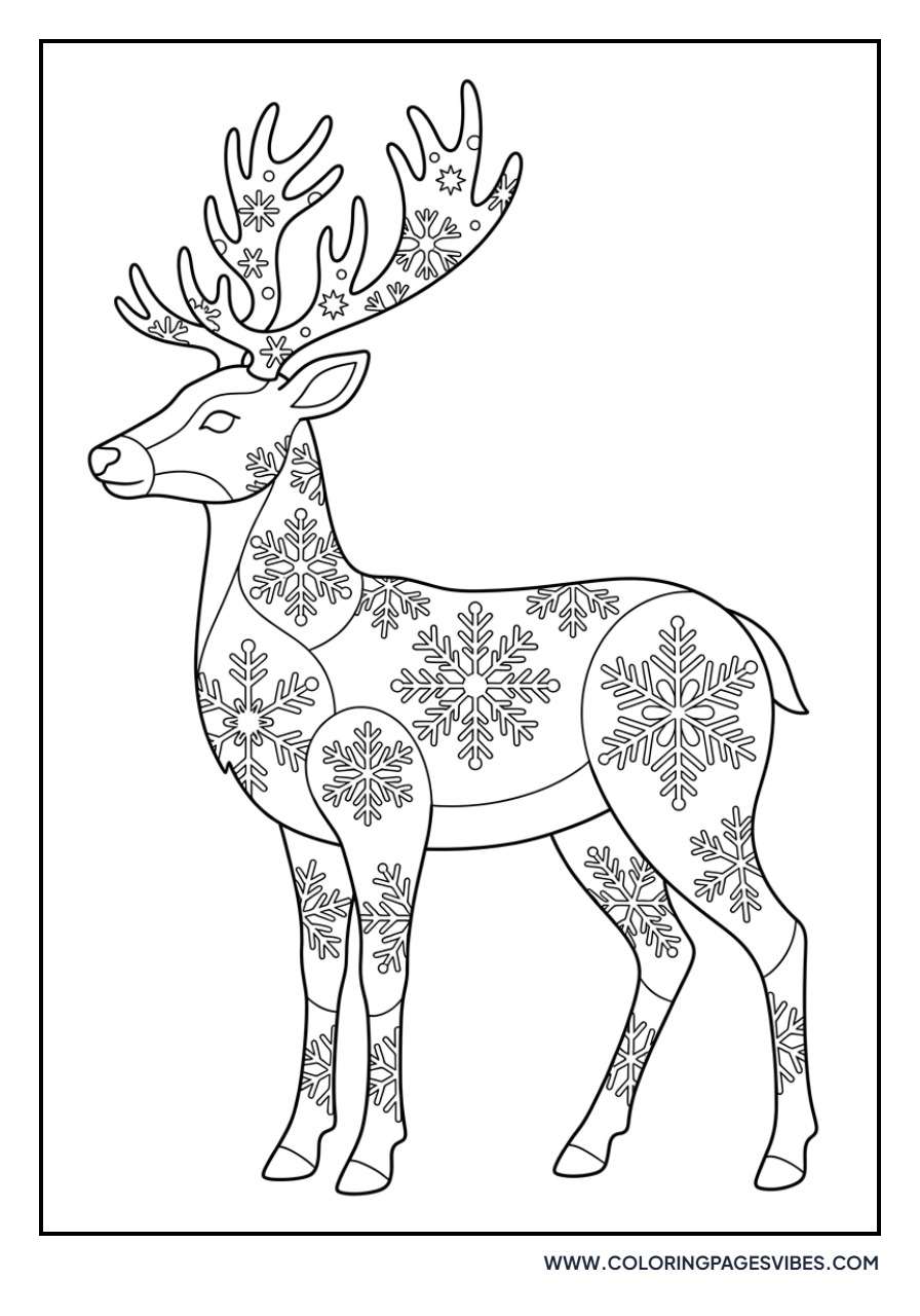 Reindeer with a Snowflake Pattern