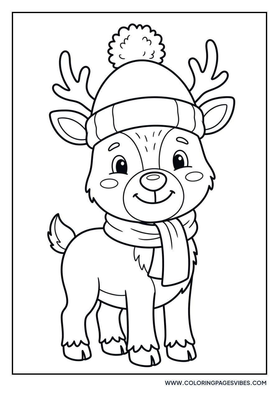 Reindeer with a Winter Hat