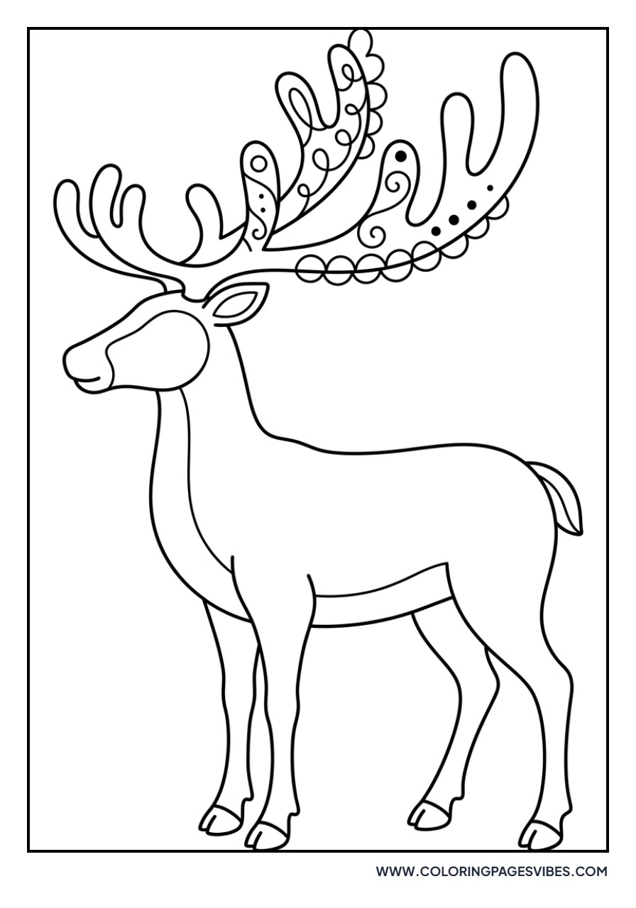 Reindeer with Large Antlers