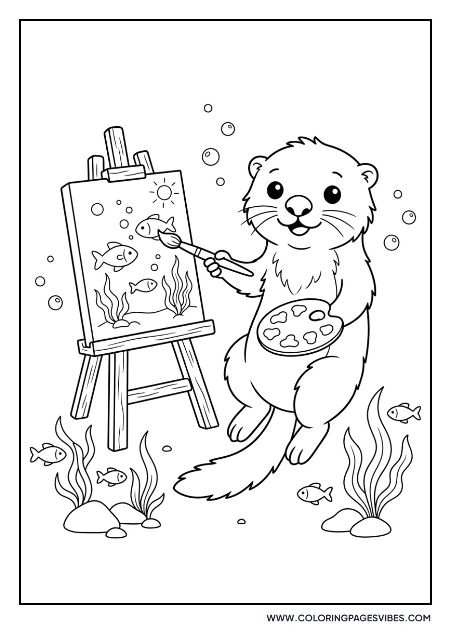 Artist Otter Painting