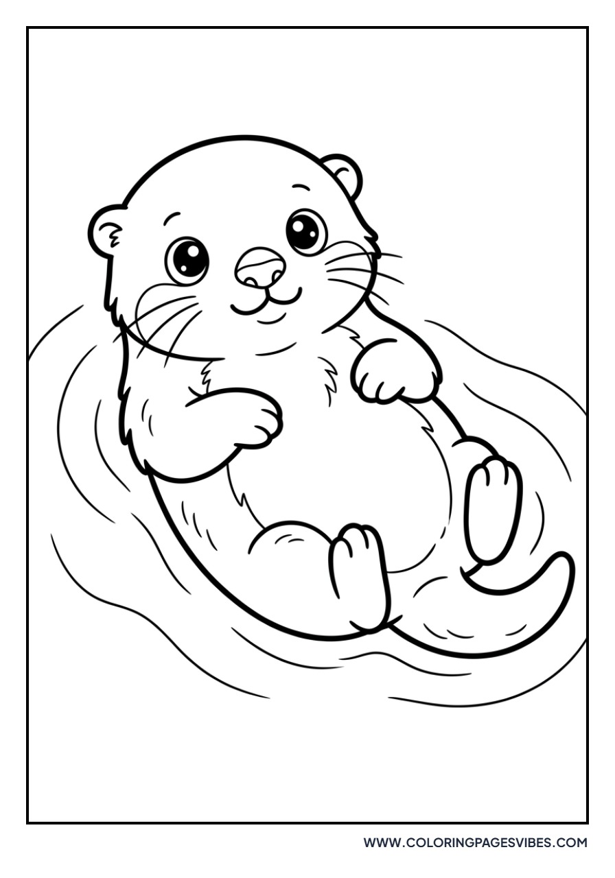 Baby Otter Floating