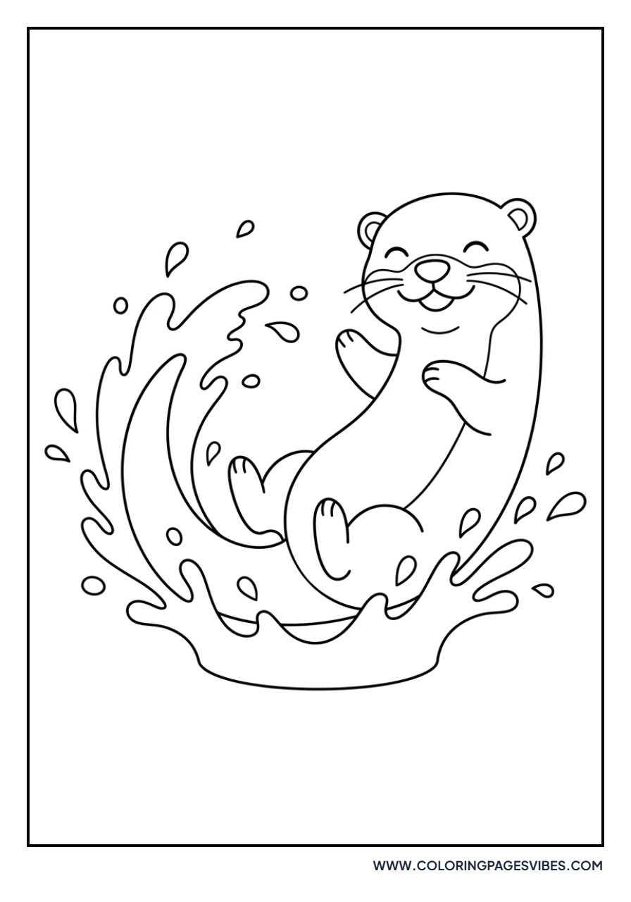Happy Otter Splashing