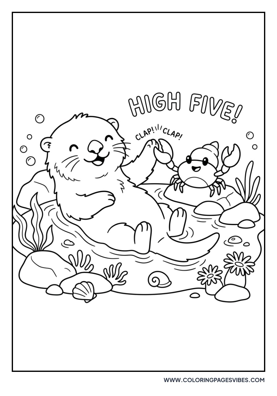 Otter and Crab Friendship