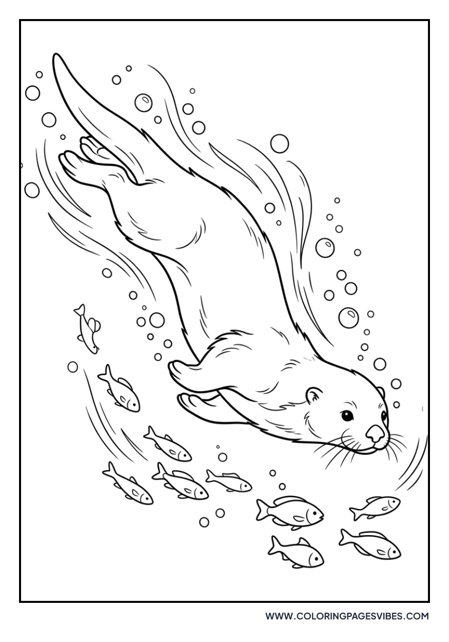 Otter Diving for Food