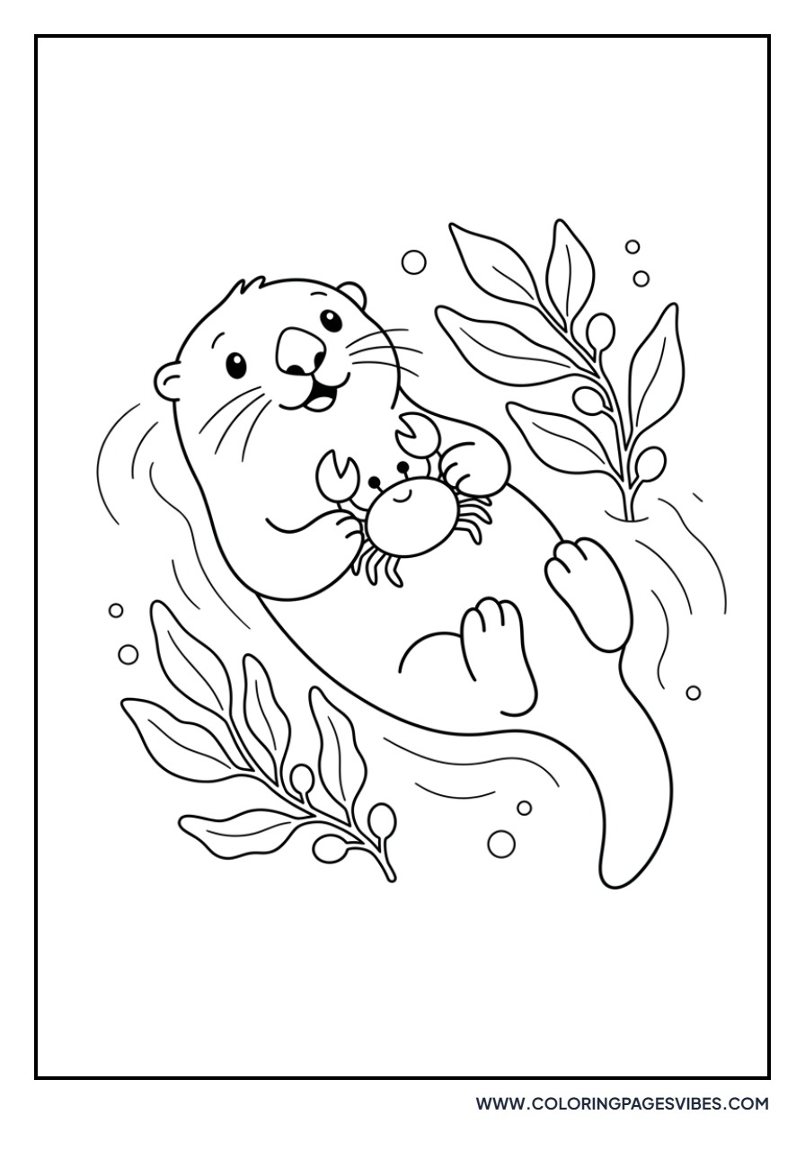 Otter Eating a Crab