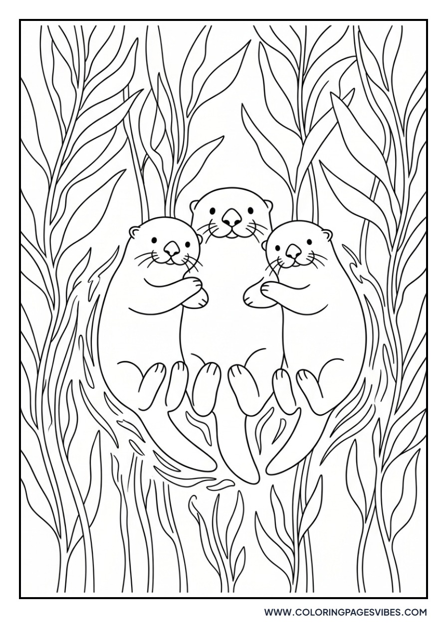 Otter Family Group