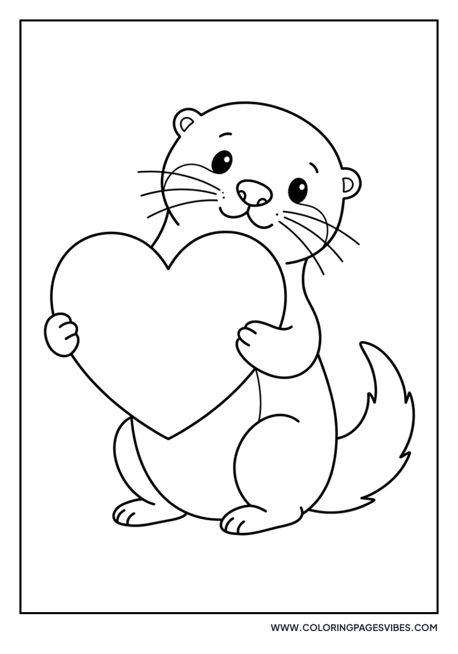 Otter holding a Heart