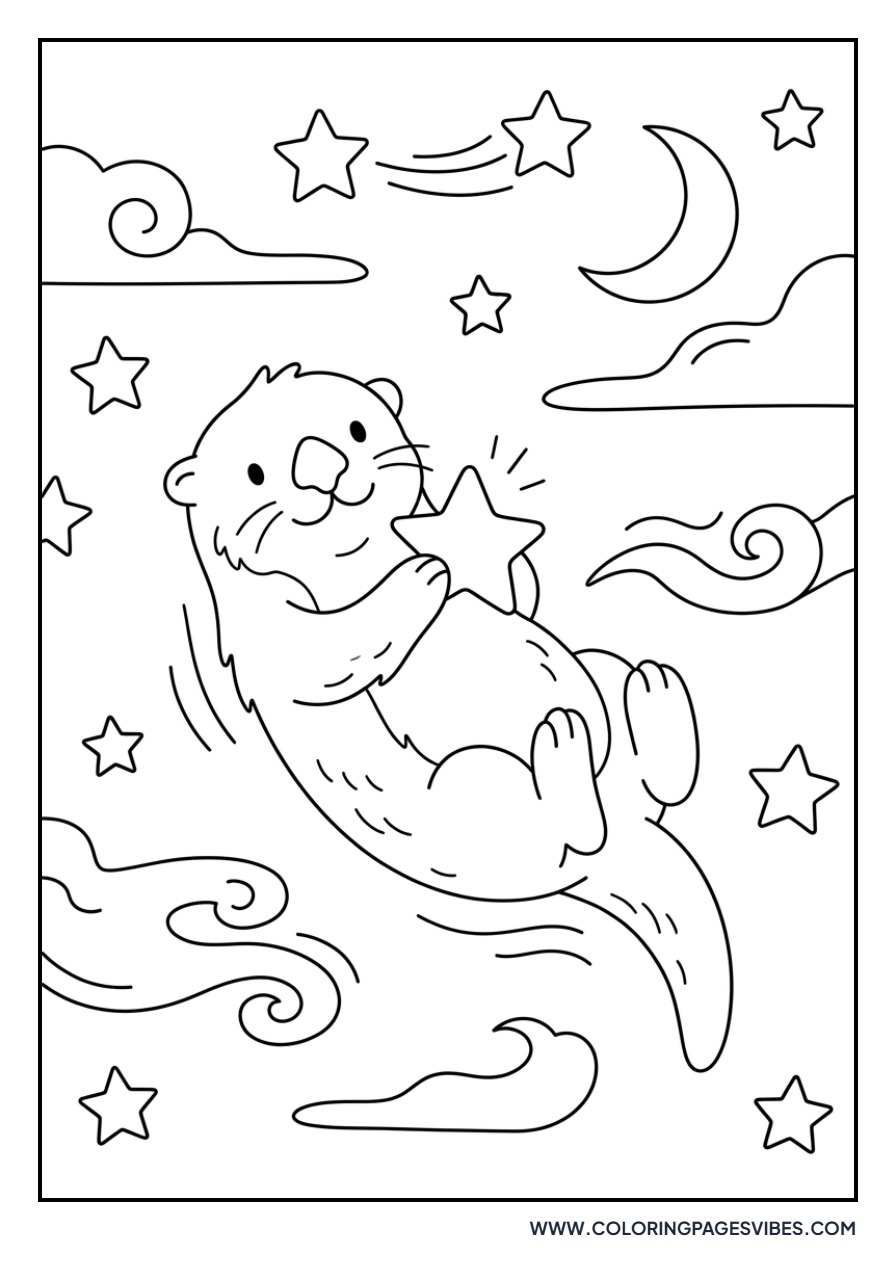 Otter Holding a Star