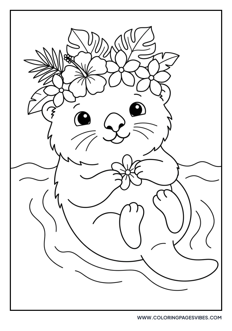 Otter in a Flower Crown