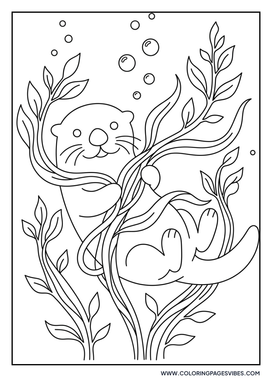 Otter in Kelp Forest