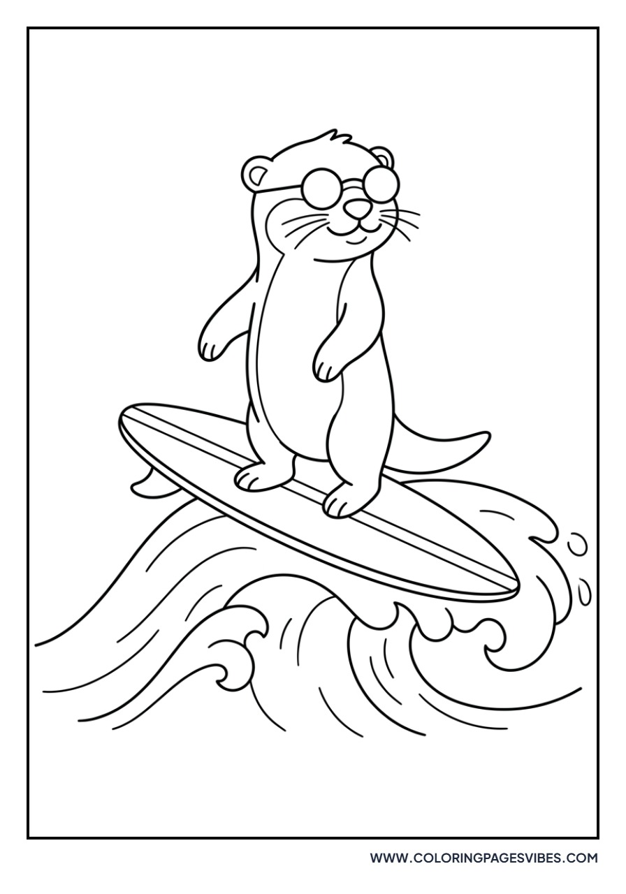 Otter on a Surfboard