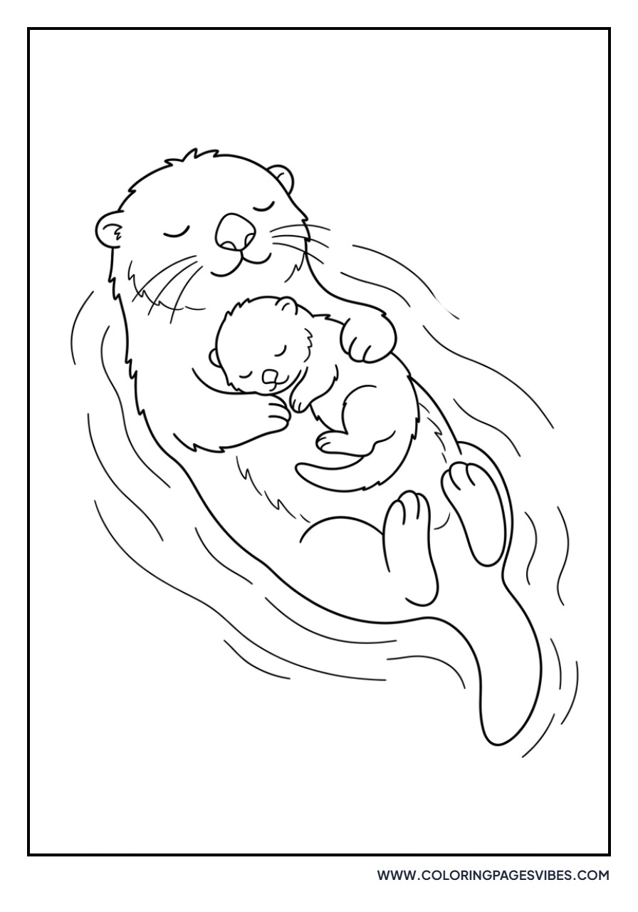 Otter Pup on Mom