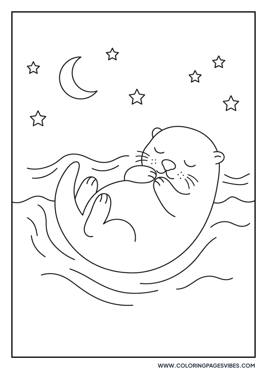 Otter Sleeping in Waves