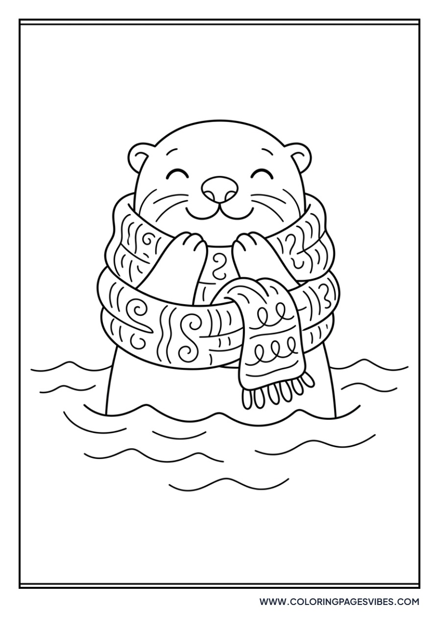 Otter Wearing a Scarf