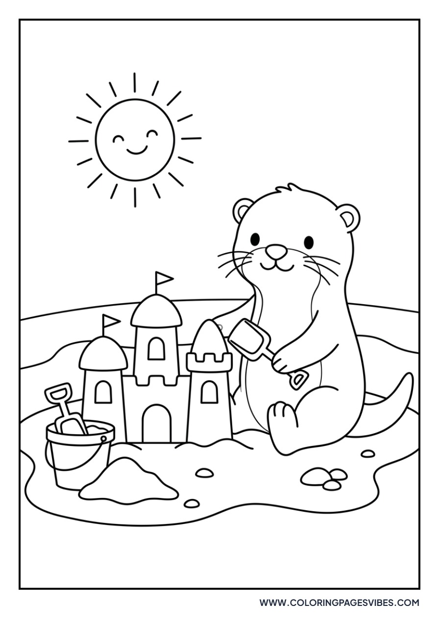Otter with a Sandcastle