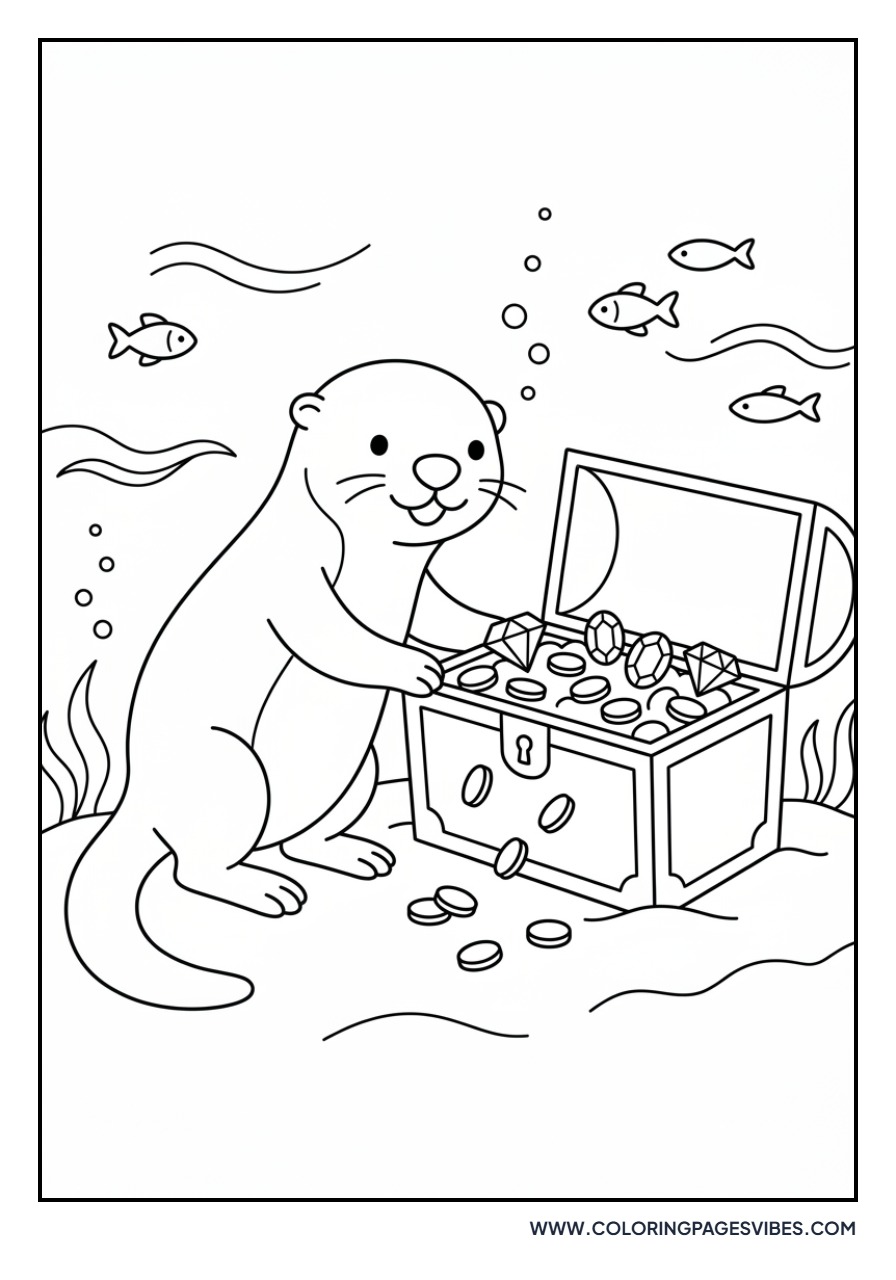 Otter with a Treasure Chest