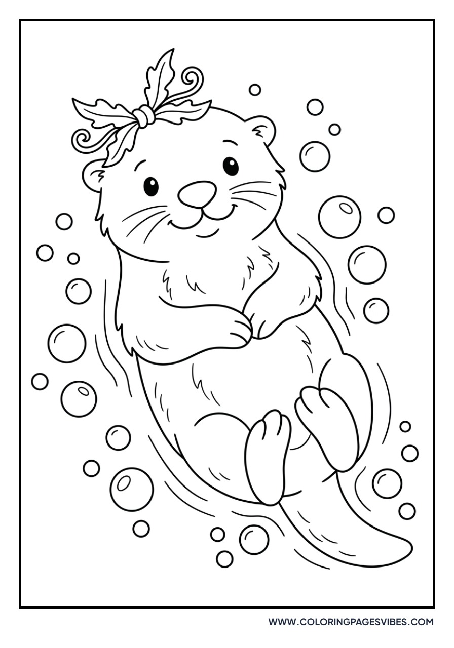Otter with Seaweed Bow