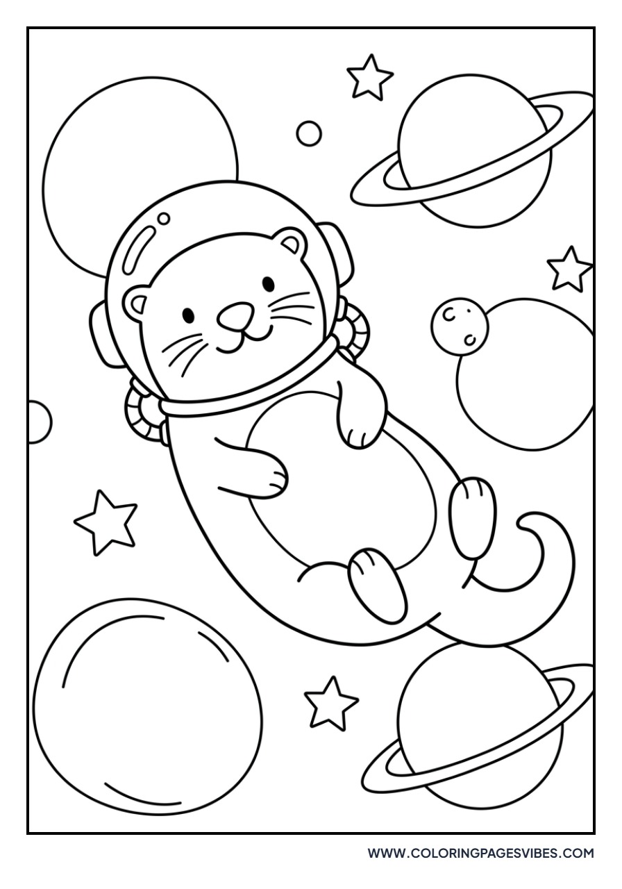 Space Otter in Helmet