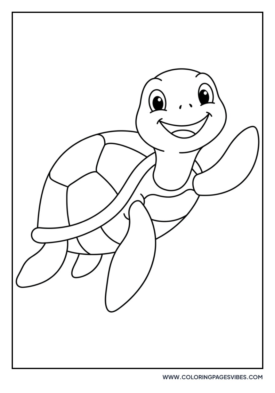 Happy Cartoon Turtle
