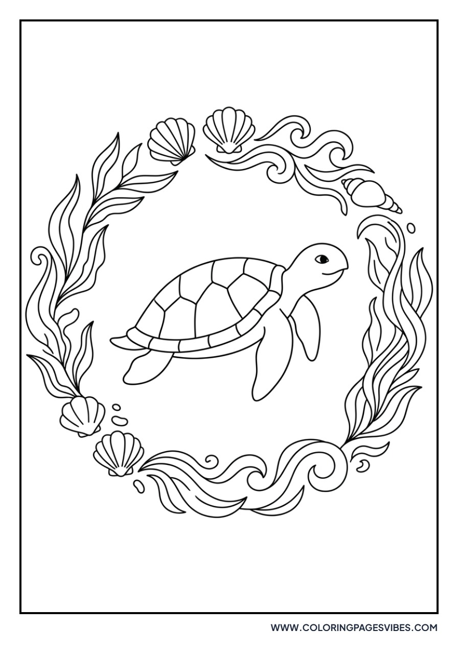Ornate Sea Turtle Frame