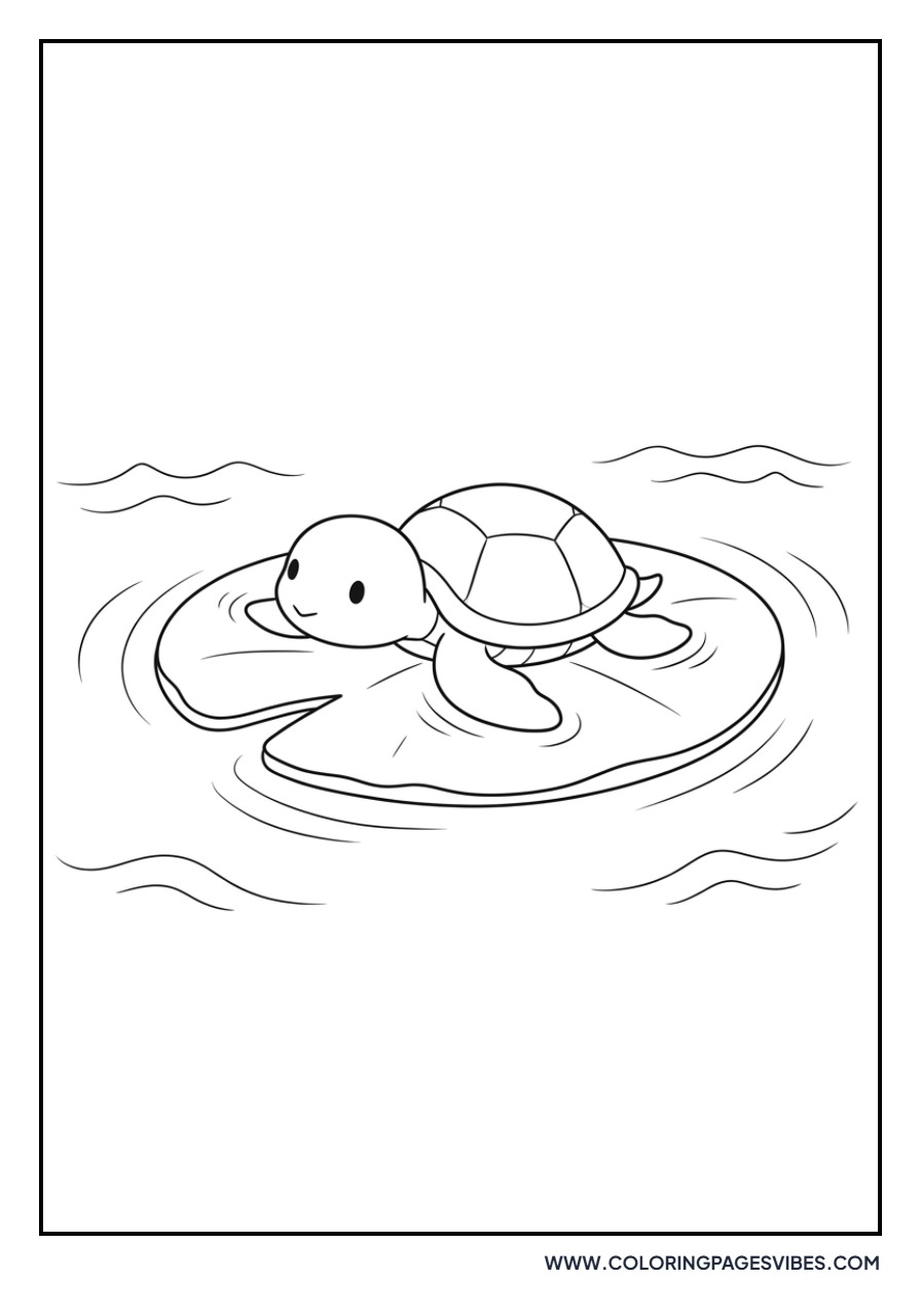 Tiny Turtle on a Leaf