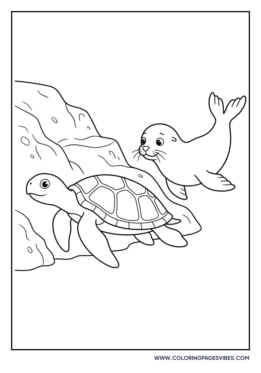 Turtle and Sea Lion