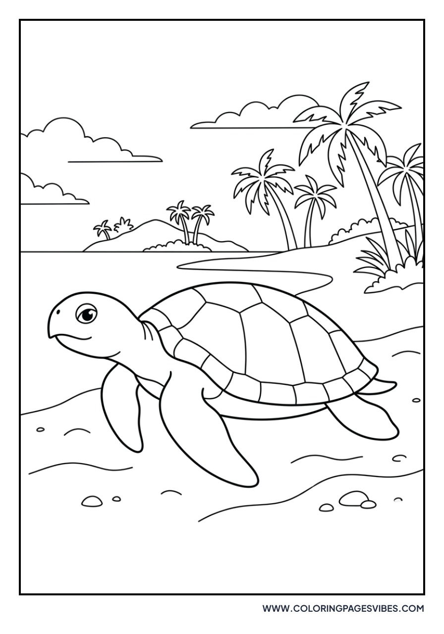 Turtle on Tropical Island
