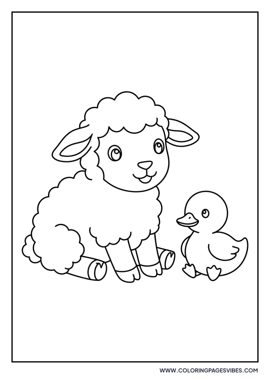 Baby Sheep and Duckling