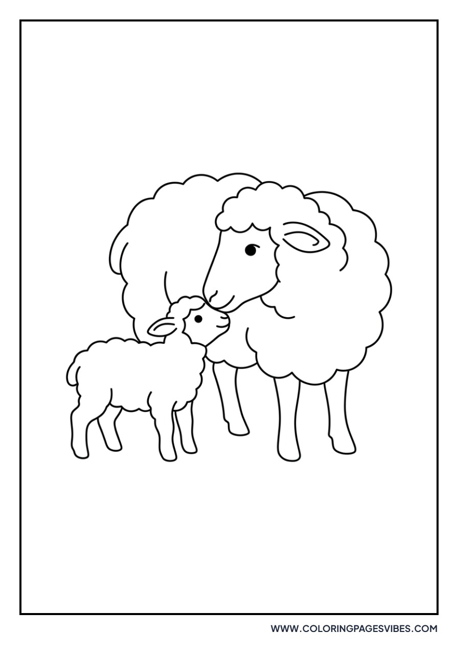 Mother Ewe and Lamb