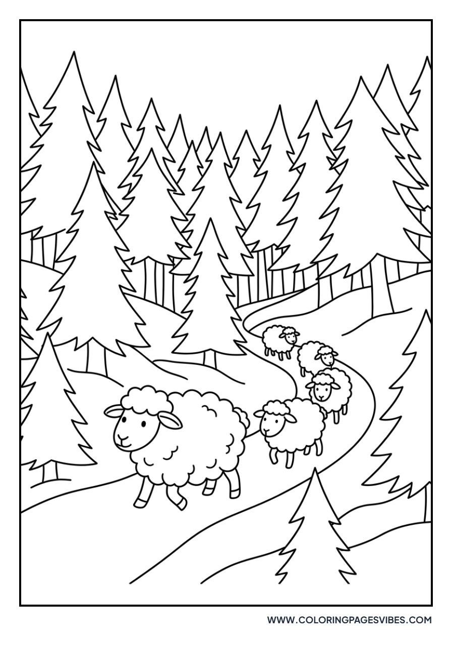 Sheep in the Forest
