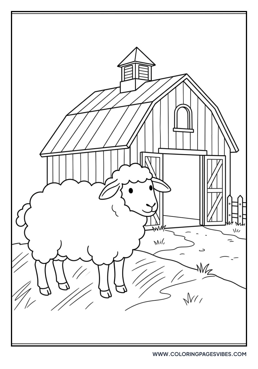 Sheep Near the Barn