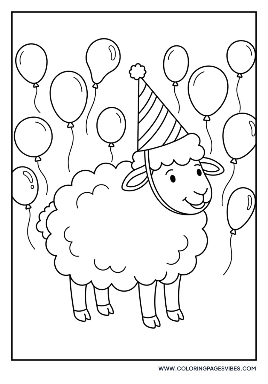 Sheep with a Party Hat
