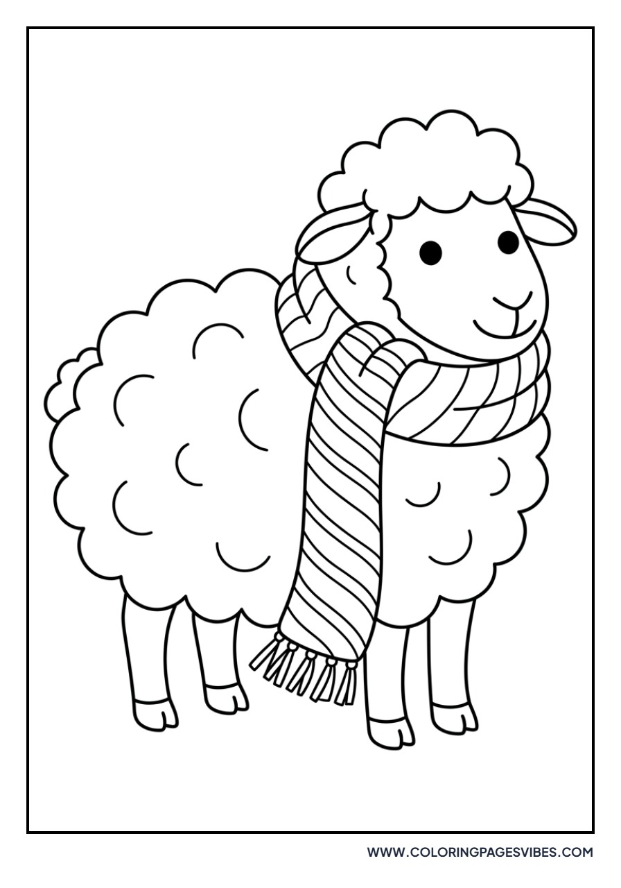 Sheep with a Scarf