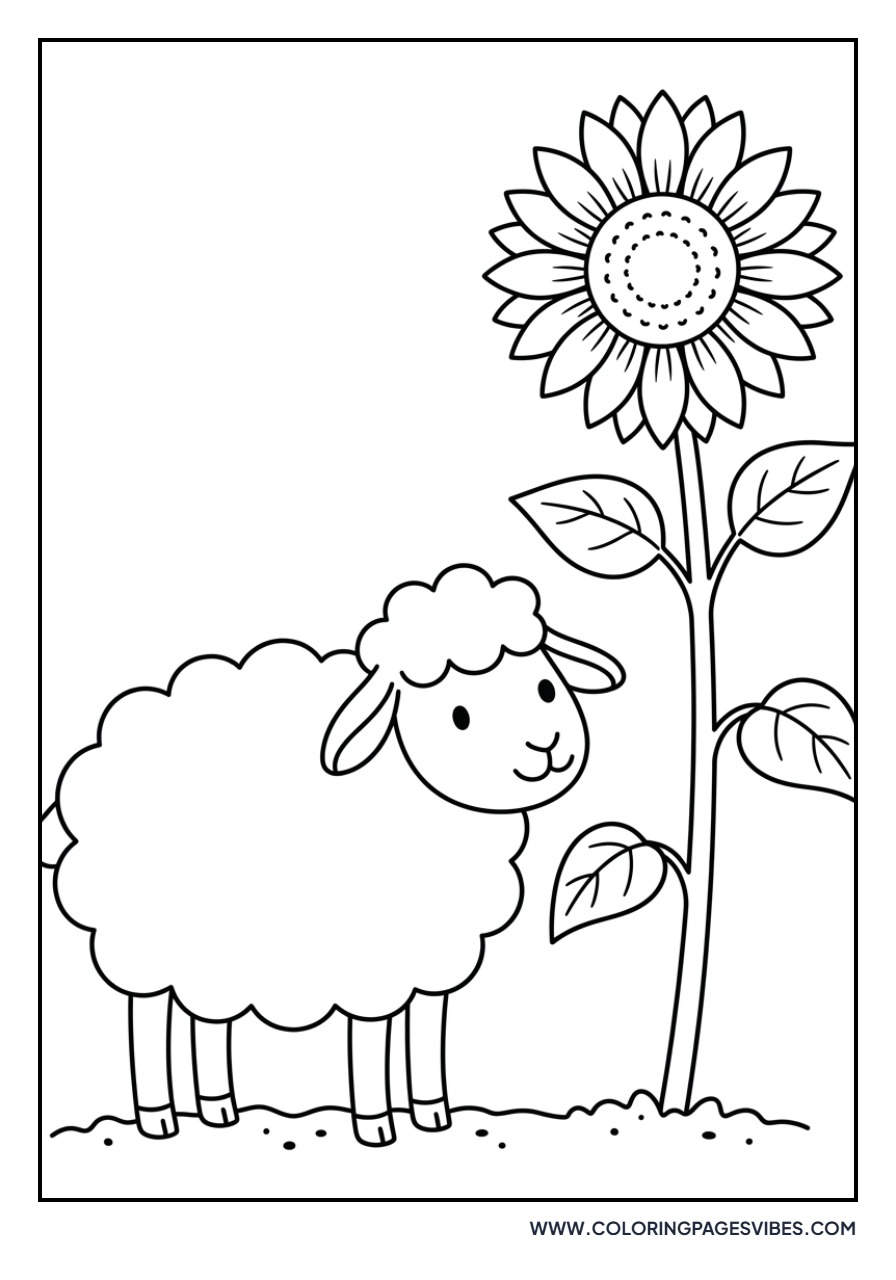 Sheep with Sunflower