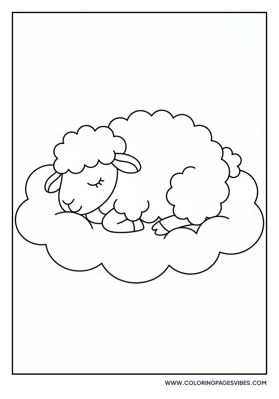 Sleepy Sheep on Cloud