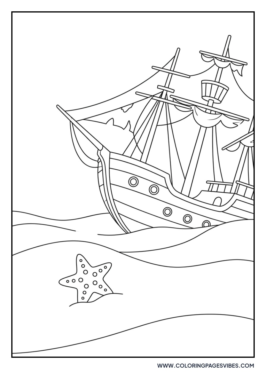 Starfish and Sunken Ship